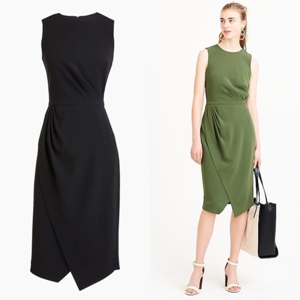 J.Crew Asymmetrical Sheath Black Dress size 8